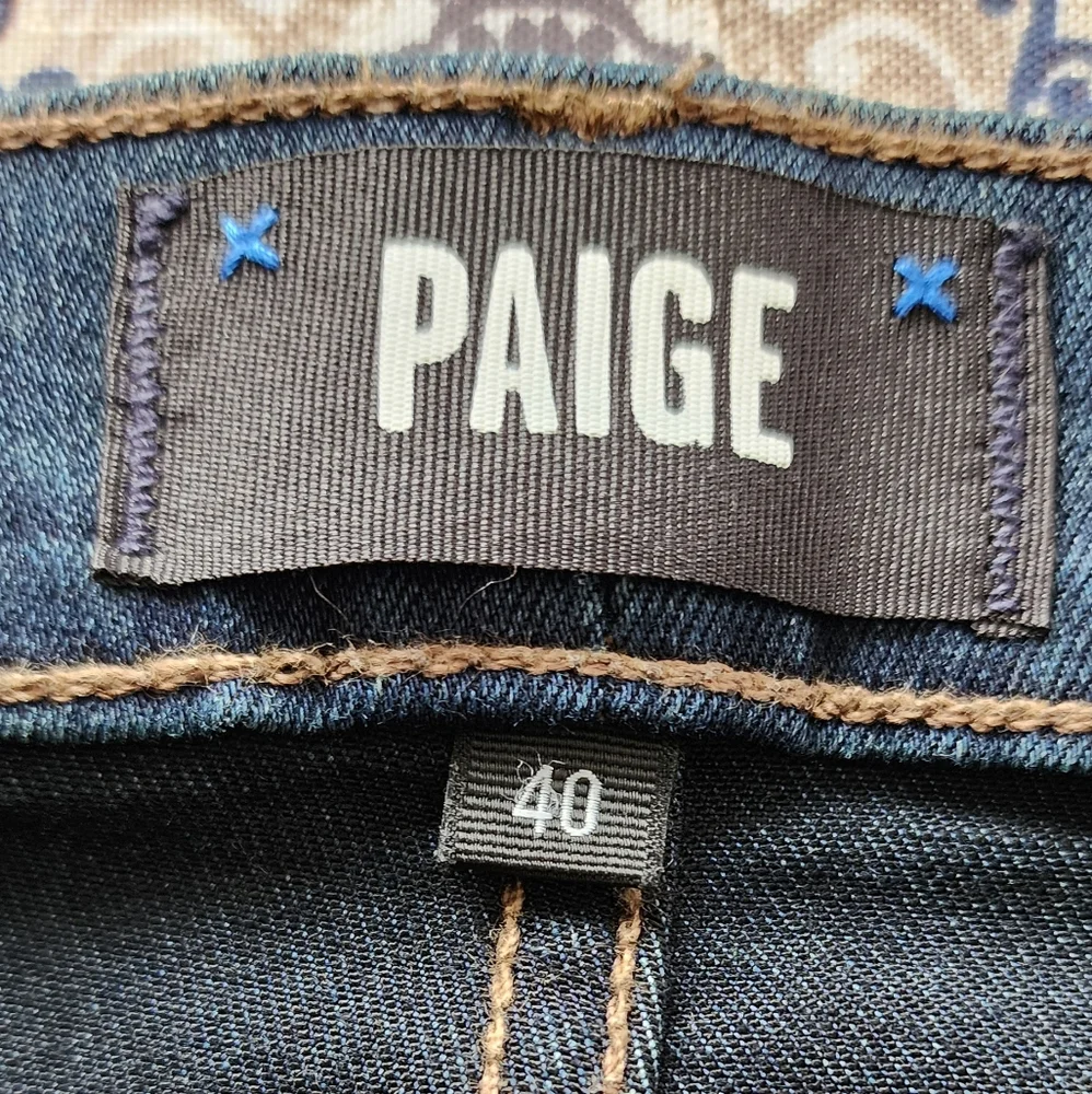 Paige Federal Jeans Men's 40x34 Cellar DNM521‎ Dark Wash Straight Stretch Denim